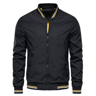 Spring Summer  Jacket Men'S Black Casual Slim Fit Baseball Men'S Jacke