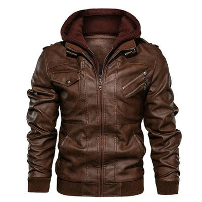 KB New Men's Leather Jackets Autumn Casual Motorcycle PU Jacket Biker