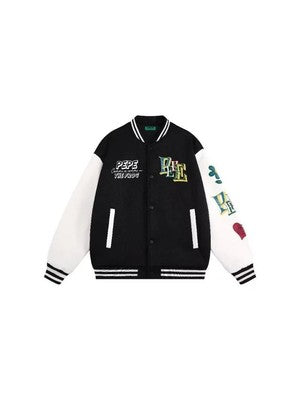 New Men Trendy Baseball Jacket Casual Loose Fit High School Student Hi