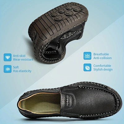 Men'S Solid Color Loafers, Soft Bottom And Surface, Casual Breathable