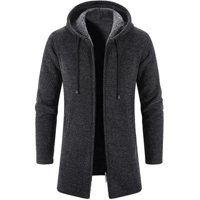Men's Sweaters Coat Autumn Winter New Hot Warm Zipper Medium Long Card