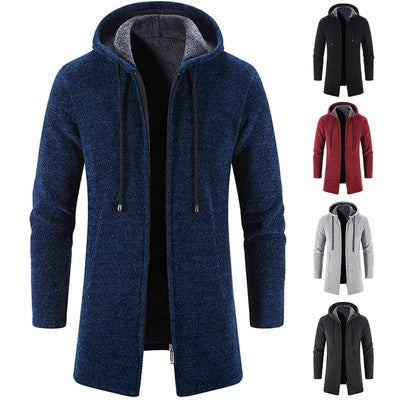 Men's Sweaters Coat Autumn Winter New Hot Warm Zipper Medium Long Card