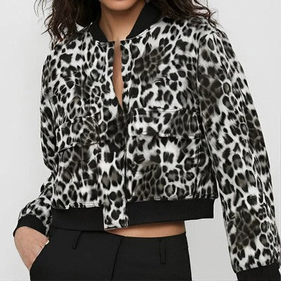 2024 Woman Bomber Jacket Coat White Autumn Winter Button Baseball Avia