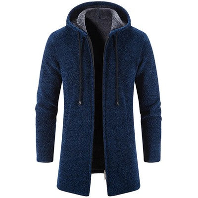 Men's Sweaters Coat Autumn Winter New Hot Warm Zipper Medium Long Card