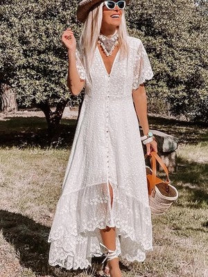 Women Evening Dresses Half Sleeve Hollow Out Party Dress Elegant Women