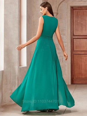 2024 Fashion Women Sleeveless V Neck Backless Green Sequined Elegant E