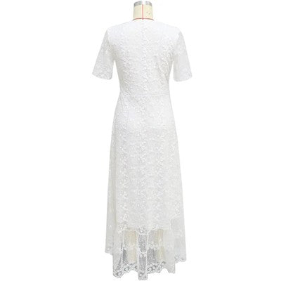 Women Evening Dresses Half Sleeve Hollow Out Party Dress Elegant Women