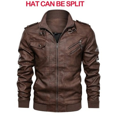 KB New Men's Leather Jackets Autumn Casual Motorcycle PU Jacket Biker