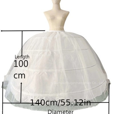 New Hot Sell 4 Hoops Big White/Black Petticoat Super Fluffy Crinoline