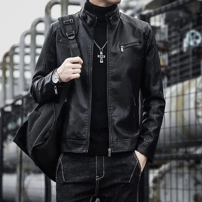 Men Leather Suit Jacket Men Slim Fit Short Coat Men Fashion Leather ja