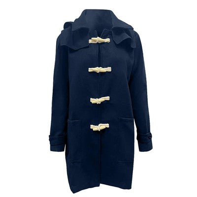Men s Winter Duffle Coat Loose Fit Classic Wool Blend Long     Sleeve