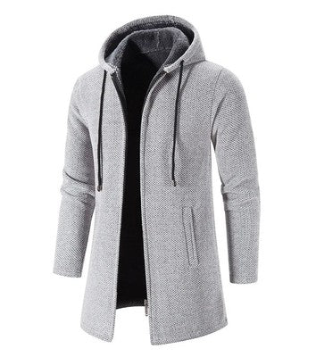Men's Sweaters Coat Autumn Winter New Hot Warm Zipper Medium Long Card