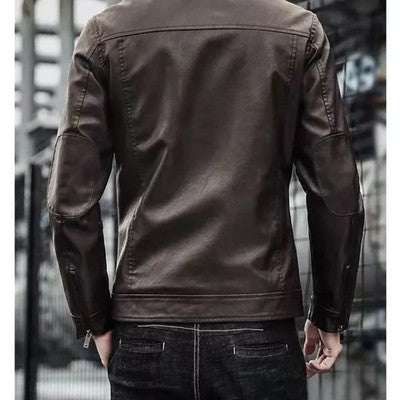 Men Leather Suit Jacket Men Slim Fit Short Coat Men Fashion Leather ja