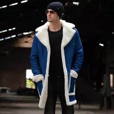 2024 Winter New Long Woolen Coat For Men Vintage Warm Thick Overcoats
