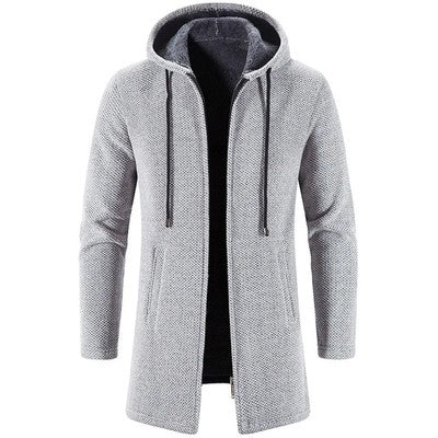 Men's Sweaters Coat Autumn Winter New Hot Warm Zipper Medium Long Card