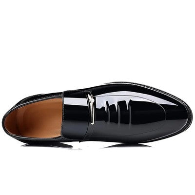 Men Dress Shoes Formal Business Oxford  Gloss Patent Slip On Loaf