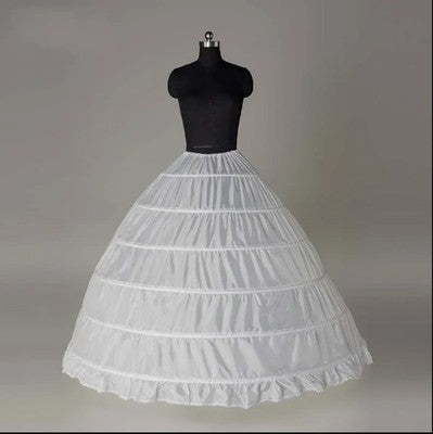 Cheap 6 Hoop Crinoline White Long Wedding Petticoat Ball Gown Dress Un