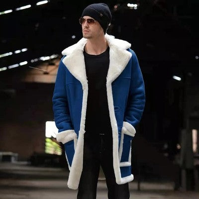 2024 Winter New Long Woolen Coat For Men Vintage Warm Thick Overcoats