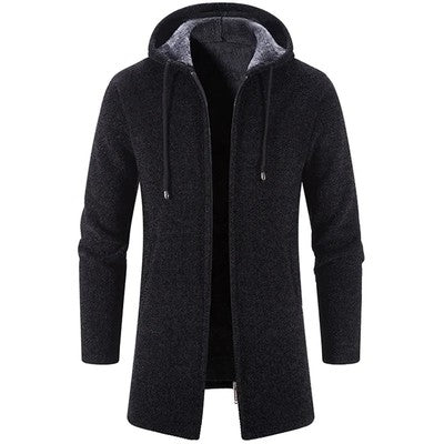 Men's Sweaters Coat Autumn Winter New Hot Warm Zipper Medium Long Card