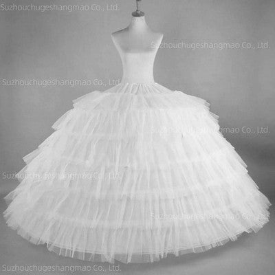 2025 Hot Sell 6 Hoops Big White Petticoat Super Fluffy Crinoline Slip
