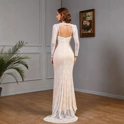Wedding Dress Elegant Off Shoulder Beading Sequin Evening Dress Women