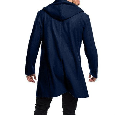 Men s Winter Duffle Coat Loose Fit Classic Wool Blend Long     Sleeve
