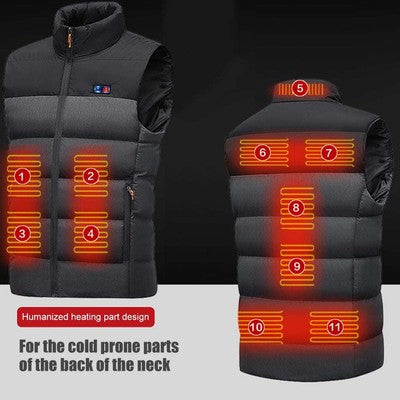 11 Places Zones Heated Vest Men Women Usb Heated Jacket Electric Heati