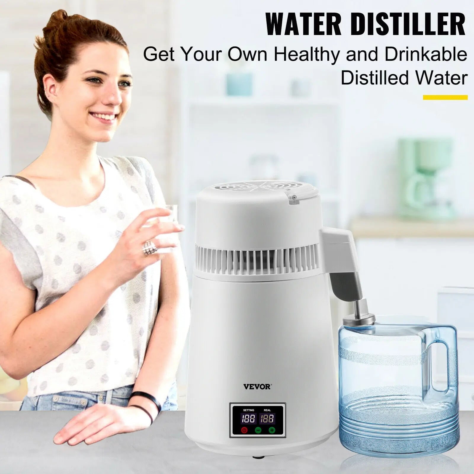 VEVOR 4L Pure Water Distiller Dental Distilled Water Filter Electric Distillati image 6