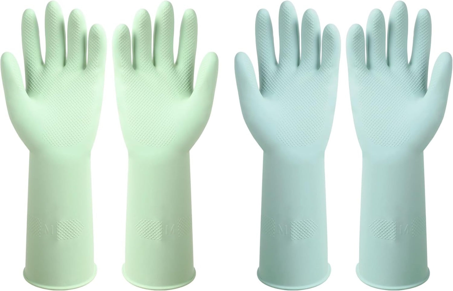 Dishwashing Rubber Gloves Reusable Kitchen Gloves 2Pairs Cleaning Gloves for Wa image 0
