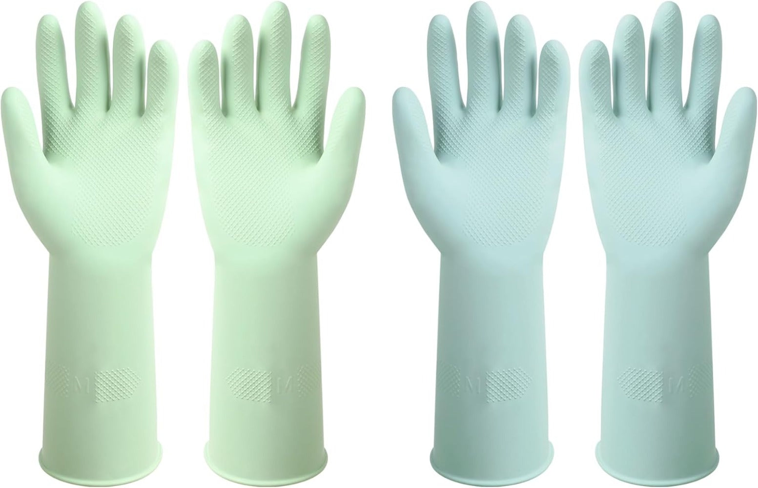 Dishwashing Rubber Gloves Reusable Kitchen Gloves 2Pairs Cleaning Gloves for Wa image 0