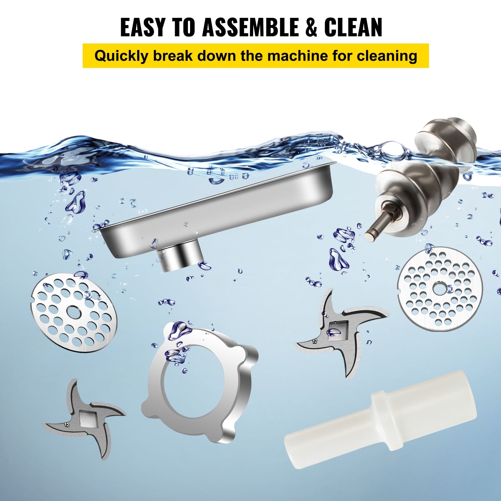 VEVOR 122 Kg/H 250 KG/H Electric Meat Mincer Chopper Heavy Duty Food Processors image 5