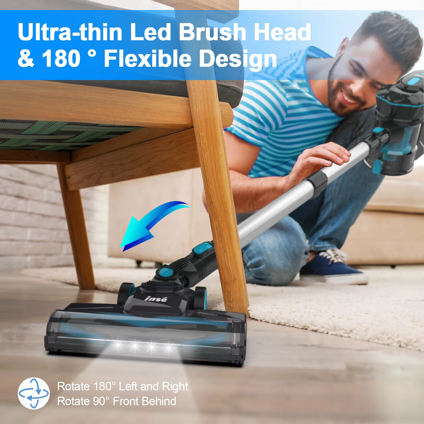 INSE V770 20KPa Cordless Vacuum Cleaner 6-in-1 Cordless Stick Vacuum Up to 45mi image 5