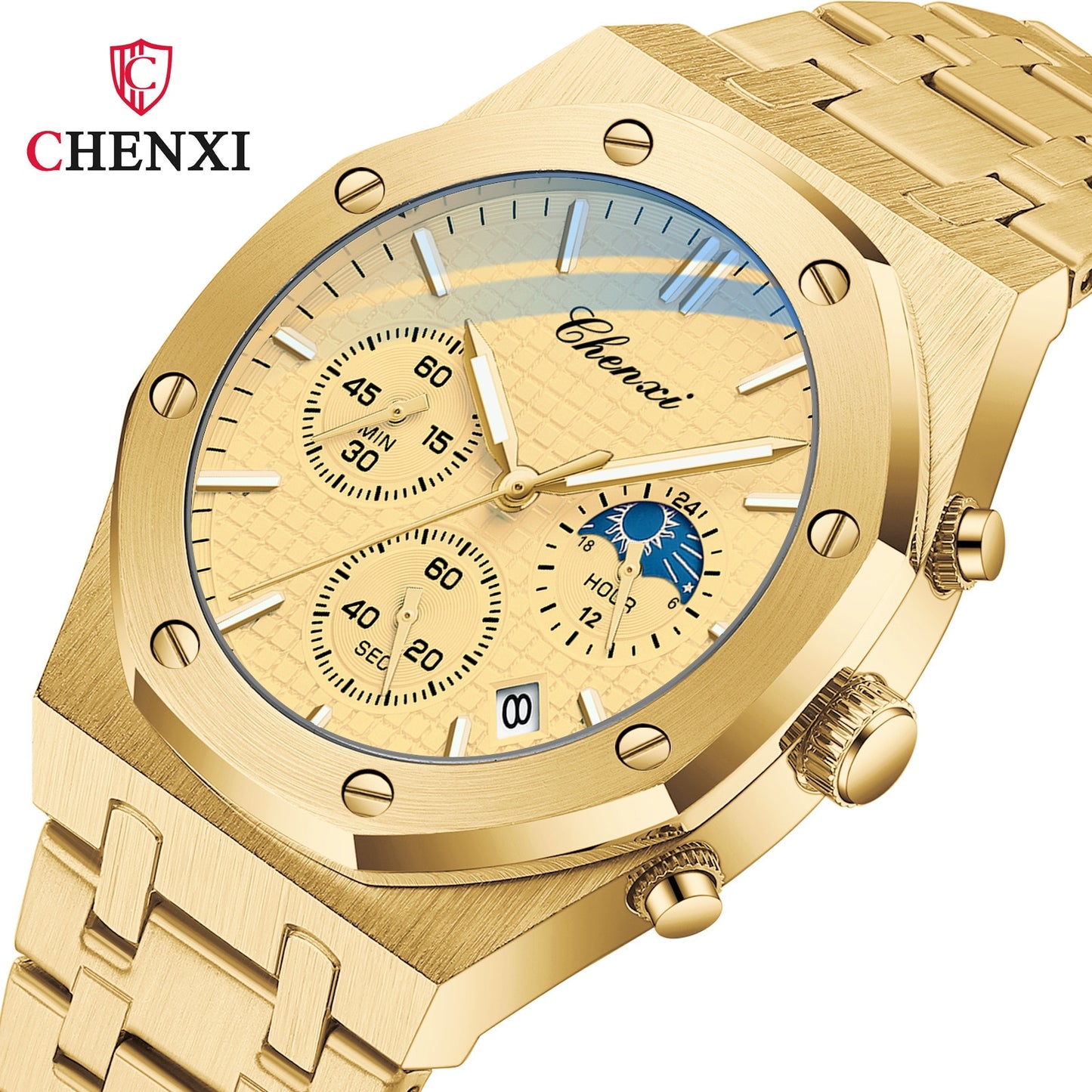 CHENXI 948 Chronograph Date Business Top Luxury Brand Quartz Watch Men Stainles image 6
