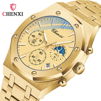 CHENXI 948 Chronograph Date Business Top Luxury Brand Quartz Watch Men Stainles image 6