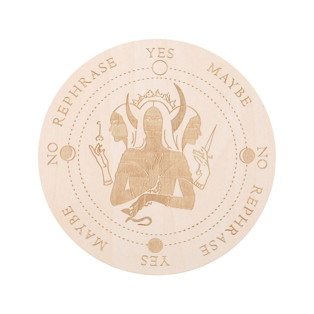 Wooden Pendulum Board with Moon Star Divination Healing Meditation Board Energy image 4