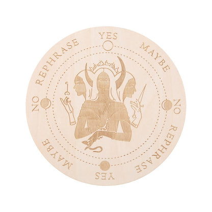 Wooden Pendulum Board with Moon Star Divination Healing Meditation Board Energy image 4