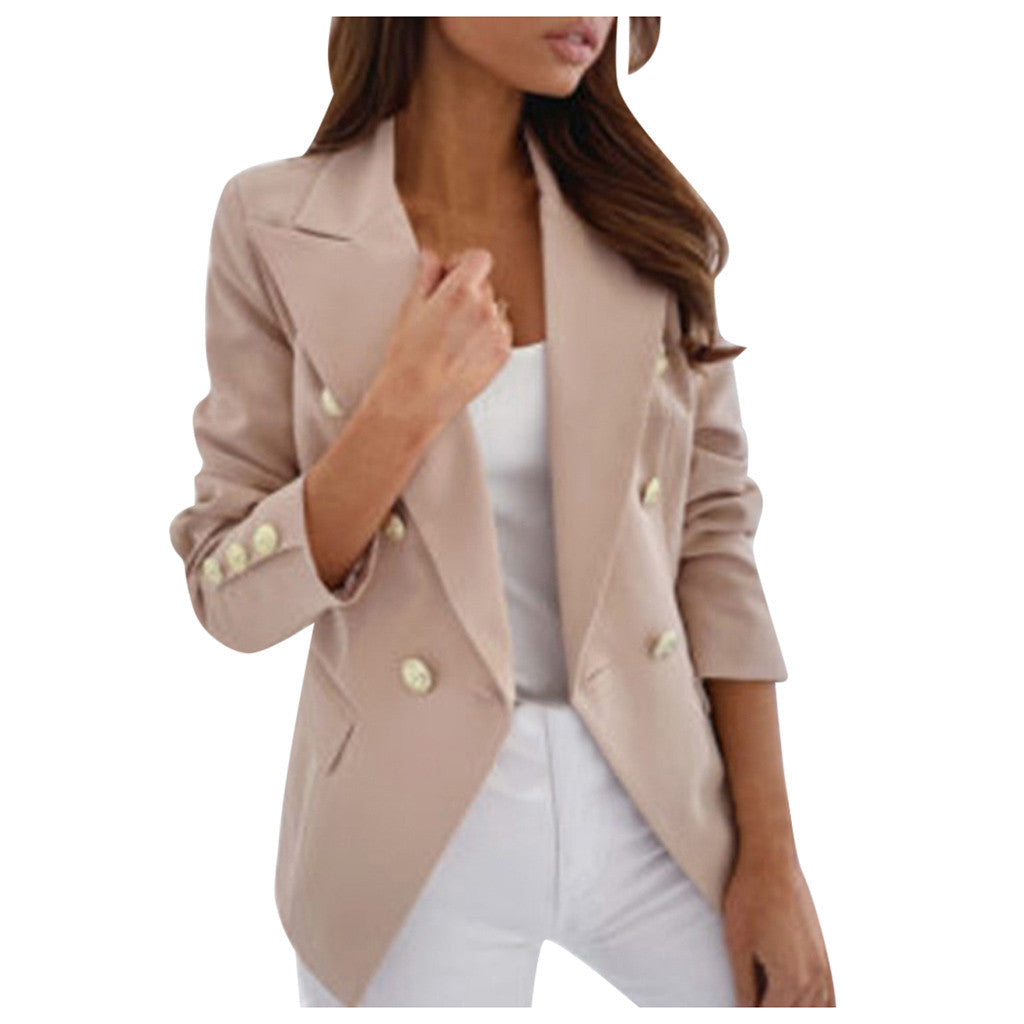 Plus Size Women Blazers  Fashion Formal Cardigan Coat Solid Color Pocket