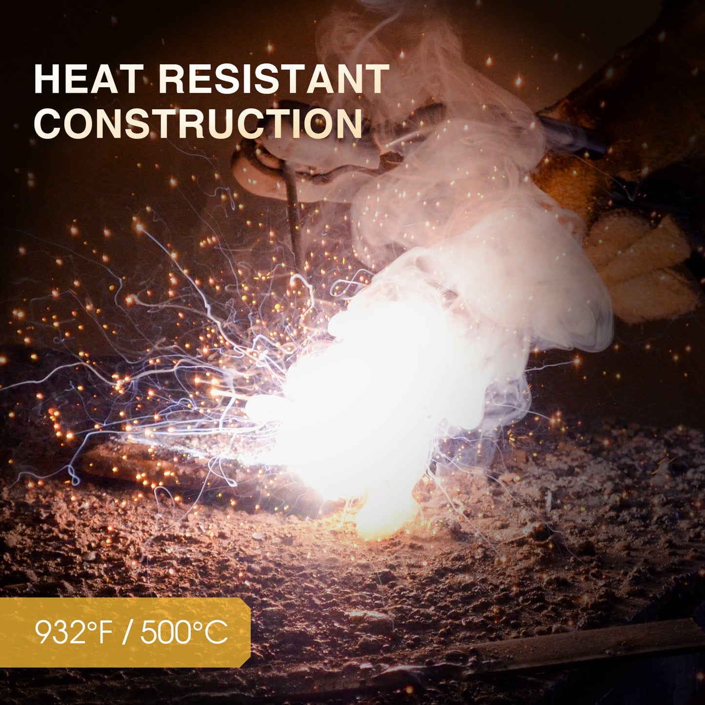 TOOLIOM 16 "es 932„‰ Welding Gloves for MIG/Stick Welding Heat Fire Resistant image 4