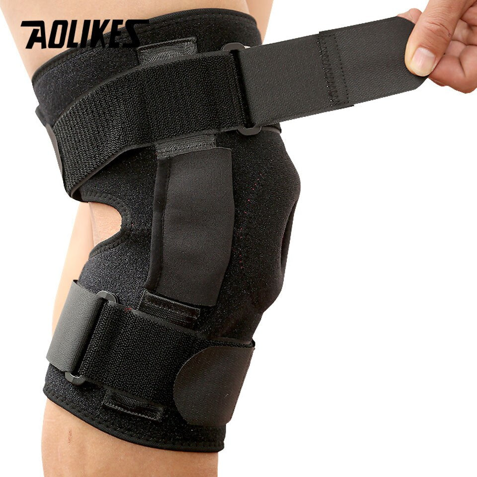 AOLIKES 1PCS Hiking Cycling Knee Support Protector With Removeble Aluminum Plat image 5