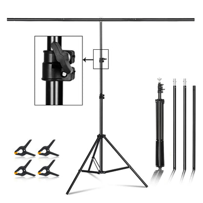 T Stand Background for Backdrop Wall Pography Adjustable Support System P image 1