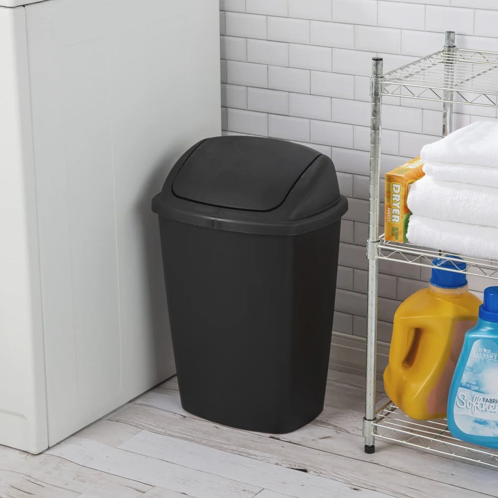 7.5 Gallon SwingTop Trash Can Plastic Wastebasket Indoor Kitchen Office Swing L image 5