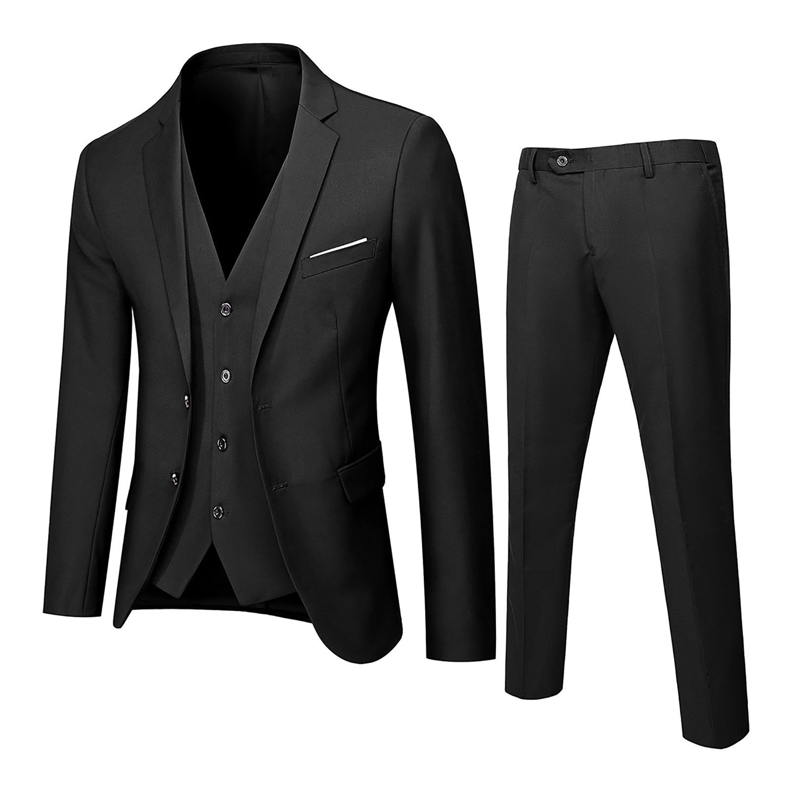 Men's Wedding Suit 2023 Groom Best-Man Groomsman Solid Formal Blazer Pant Elega image 1