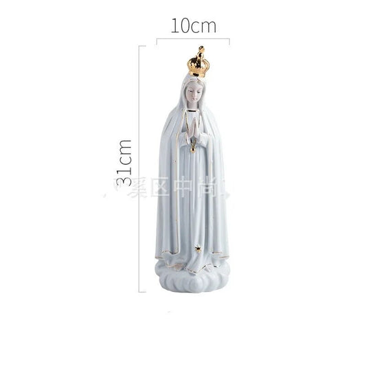 Rose Fatima Our Lady Icon of Mary Catholic Church Family Ceramic Statues Gifts image 0