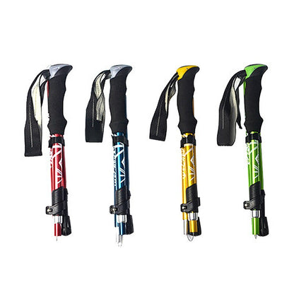 5 Section Outdoor Fold Trekking Pole Camping Portable Walking Hiking Stick For image 0