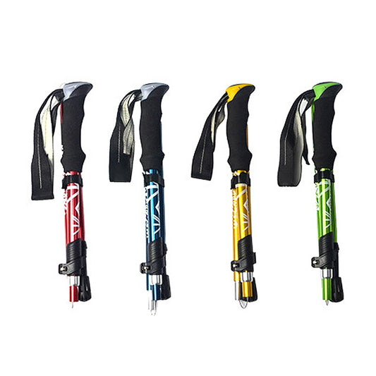 5 Section Outdoor Fold Trekking Pole Camping Portable Walking Hiking Stick For image 0