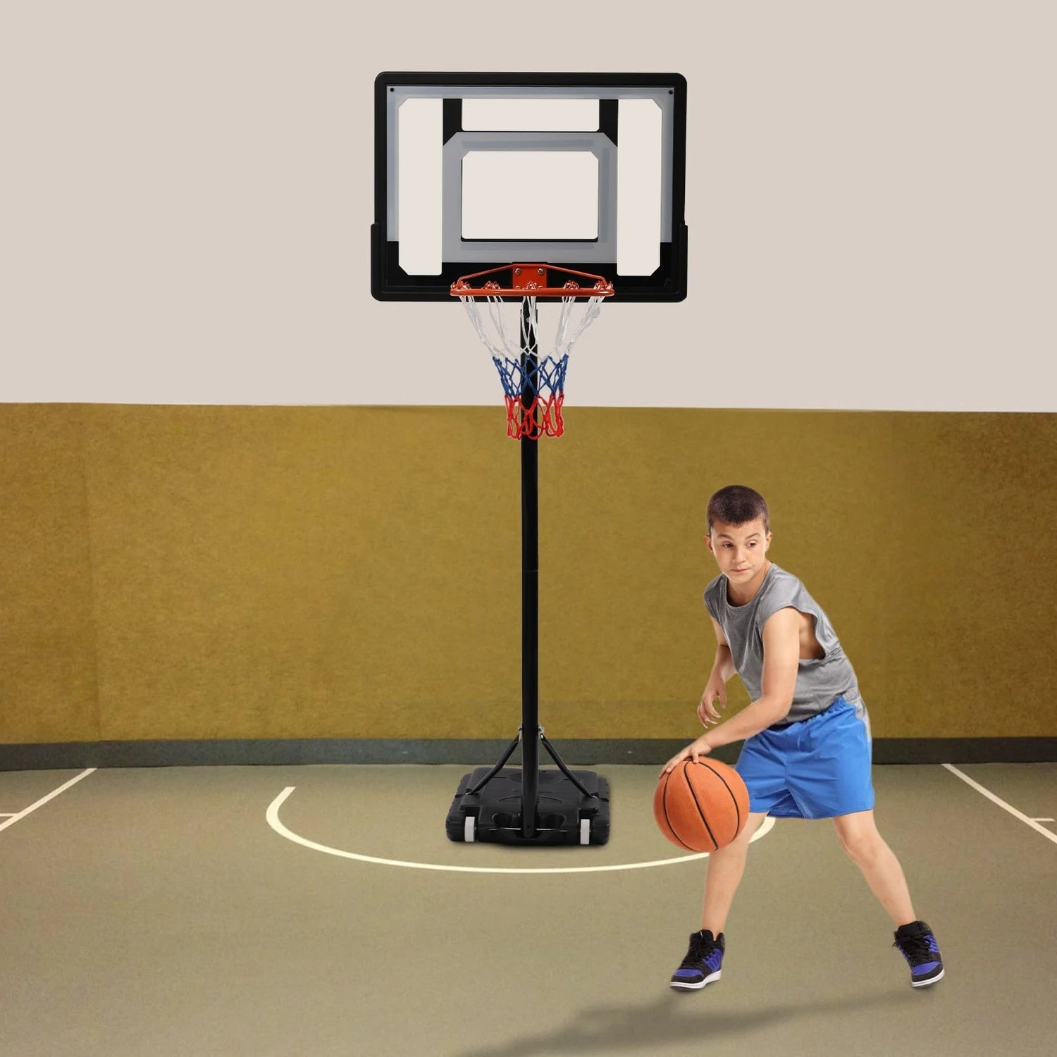 Adjustable Basketball Hoop, Basketball System, Outdoor and Indoor Basketball Tr