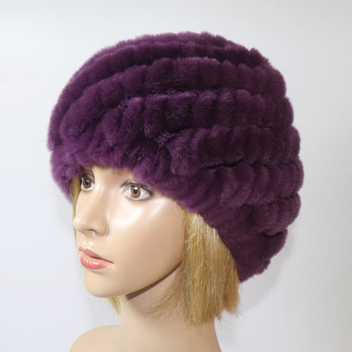 Lady Winter 100% Natural Real Rex Rabbit Fur Hat Women Soft Rex Rabbit Fur Cap  image 30