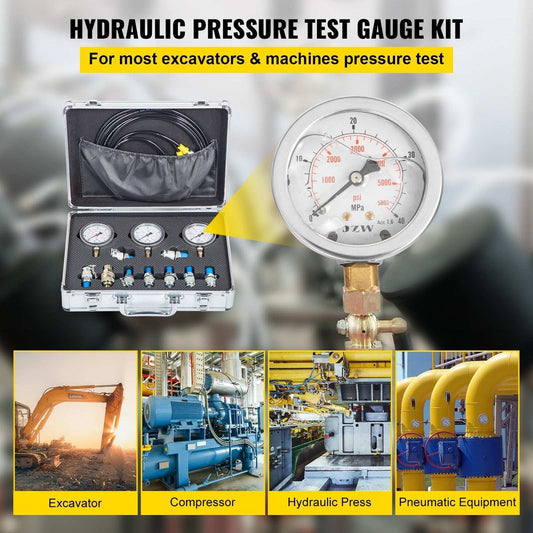 0-60Mpa Hydraulic Pressure Gauge Test Kit With Portable Case Digital Mano