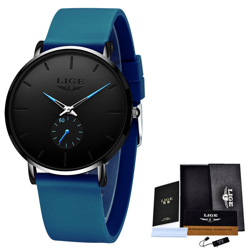 LIGE New Fashion Mens Watches Top Brand Luxury Sport Waterproof Simple Ultra-Th image 3