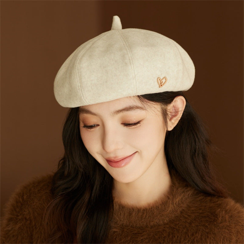 Japanese-style women's big-head beret for spring and autumn Korean retro all-ma image 6